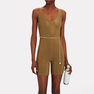 WeWoreWhat Scoop Rib Bodysuit, Green XS